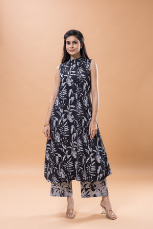 Linen Abstract print Kurta pant set