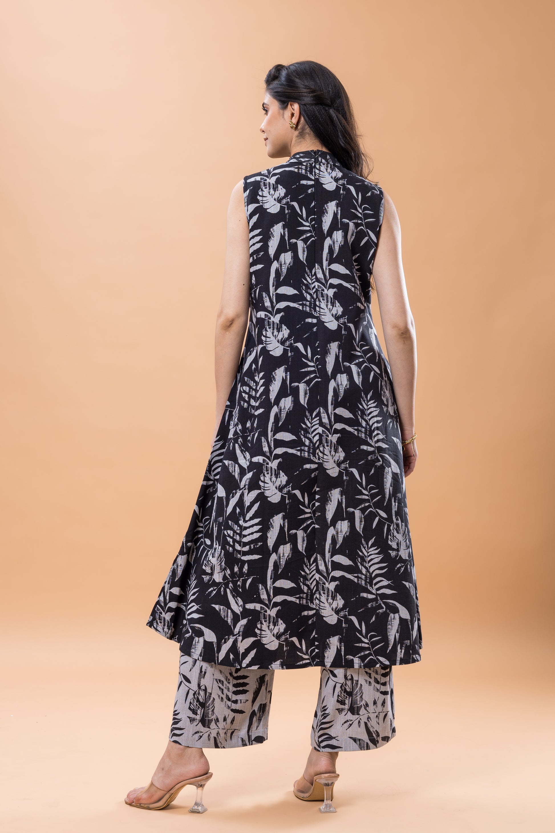 Linen Abstract print Kurta pant set