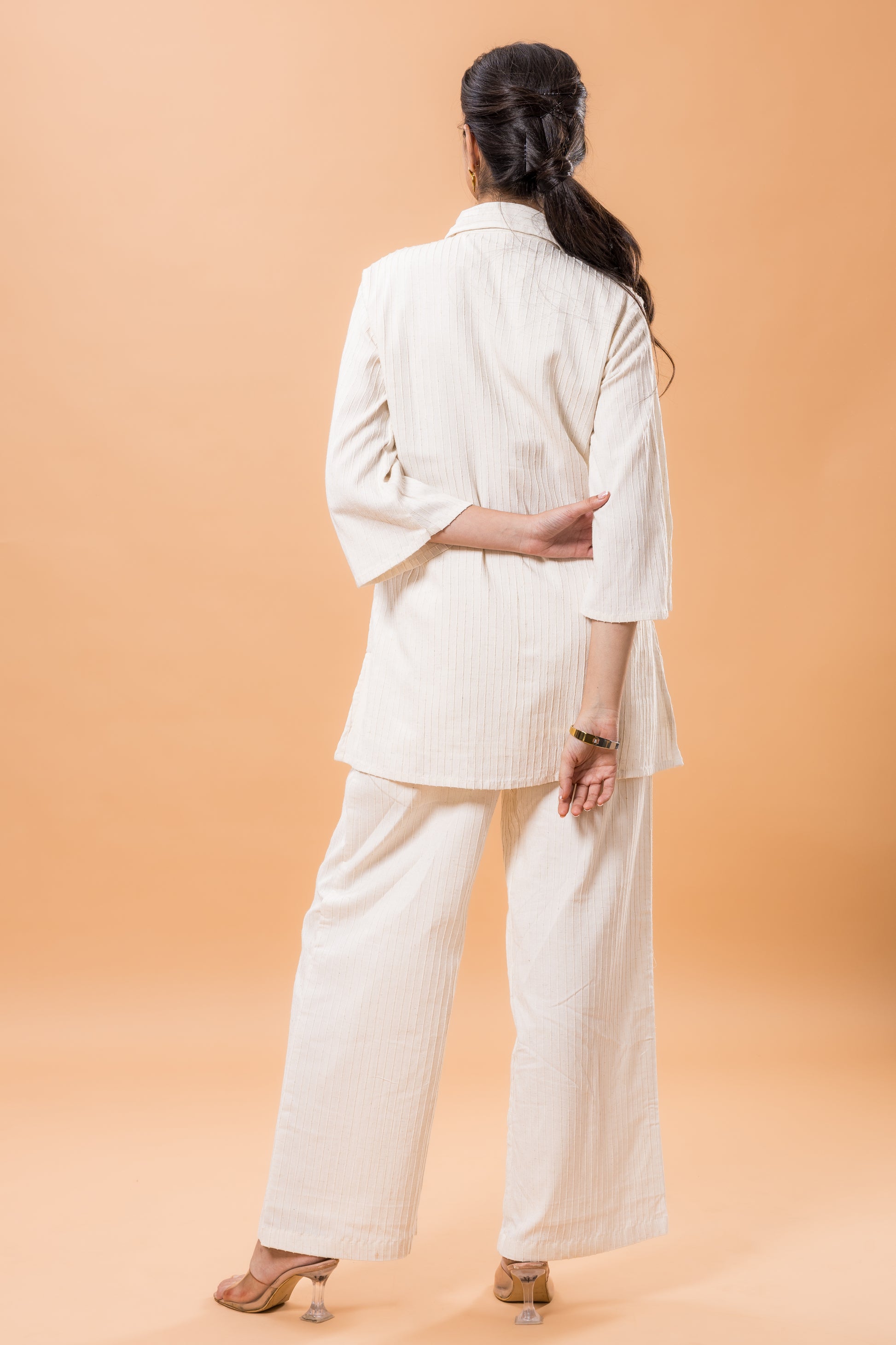 Linen Textured White Co-ord Set