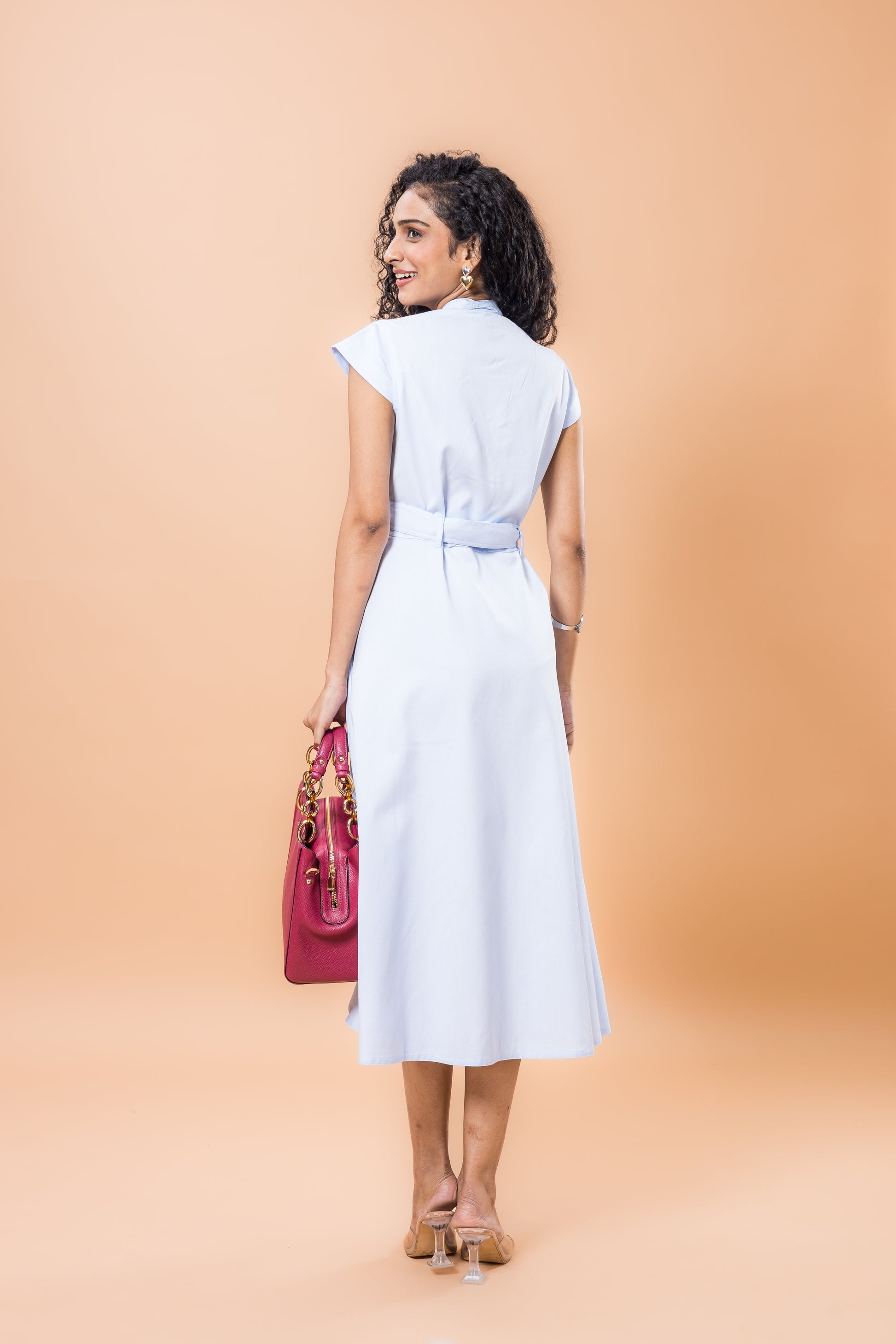 Cotton Denim Blue A-line dress