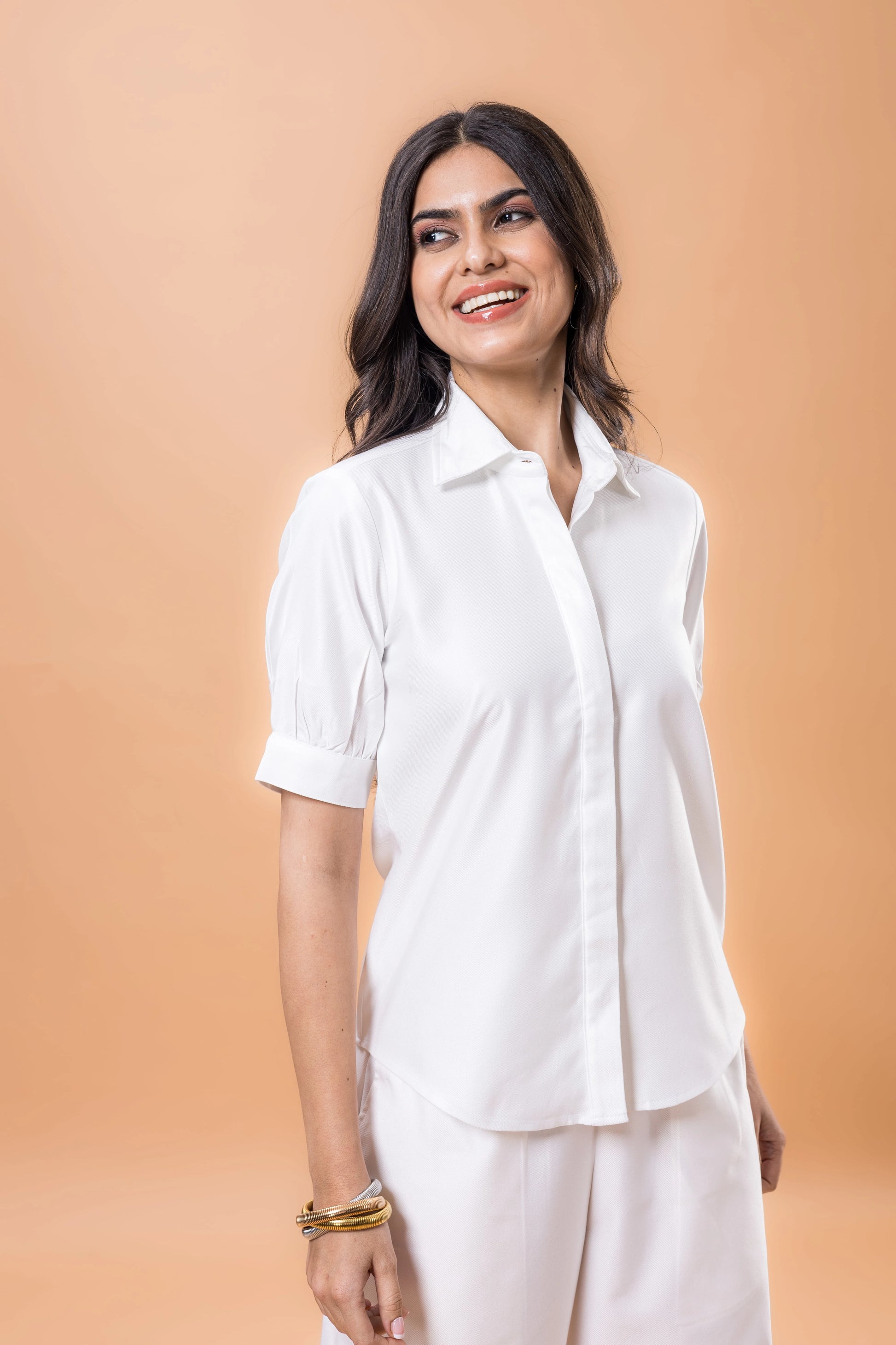 Cotton Denim Snow white top