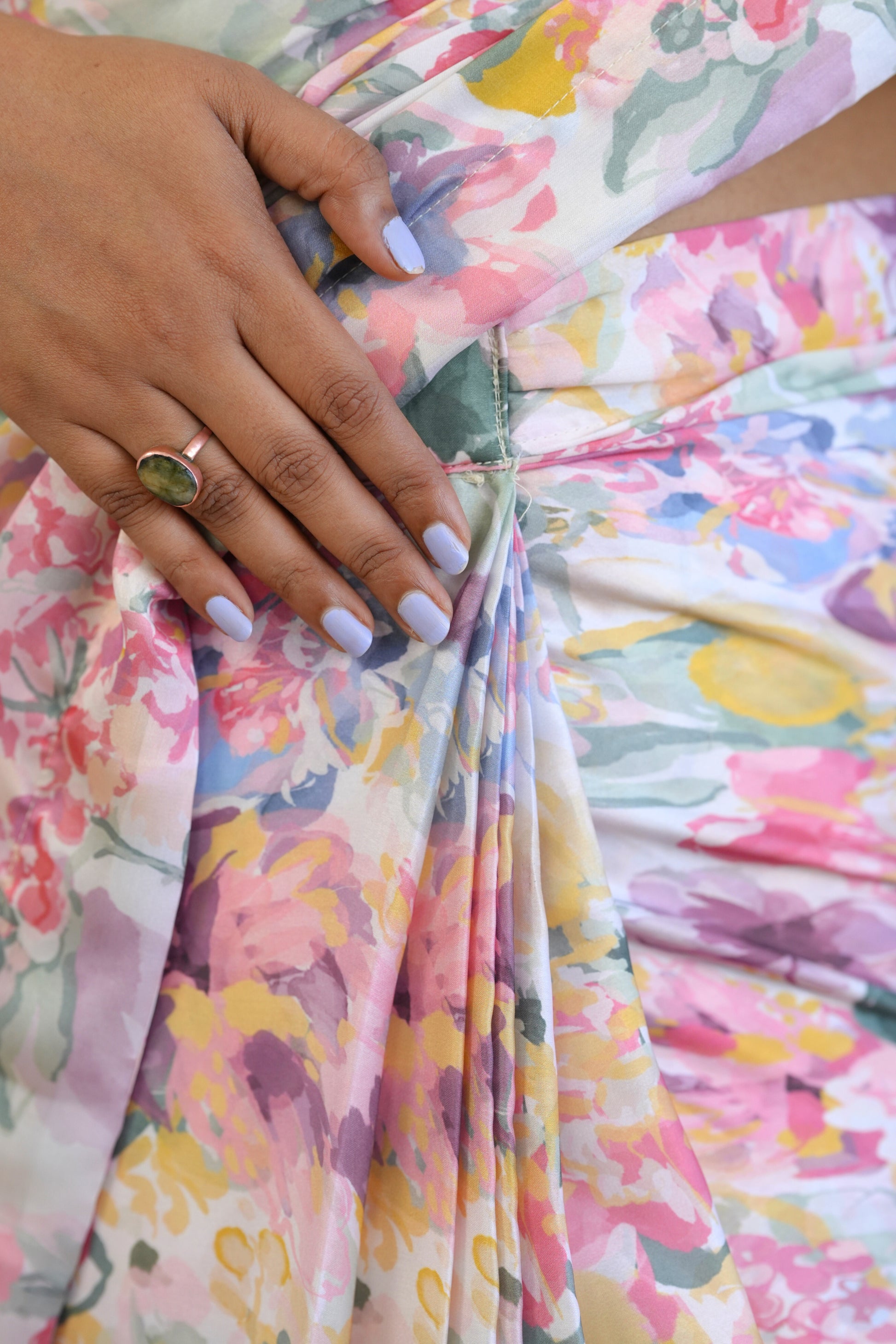 Yellow printed saree