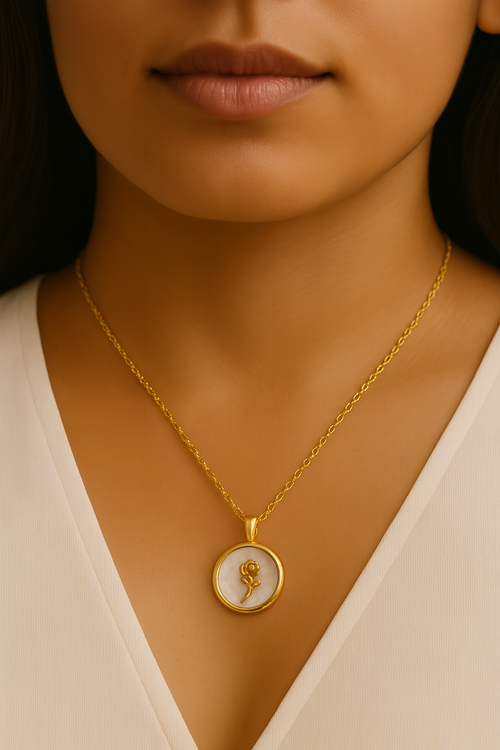 Bloom In Gold Rose Necklace