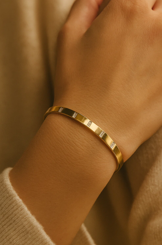 Gilded White Stone Golden Bracelet