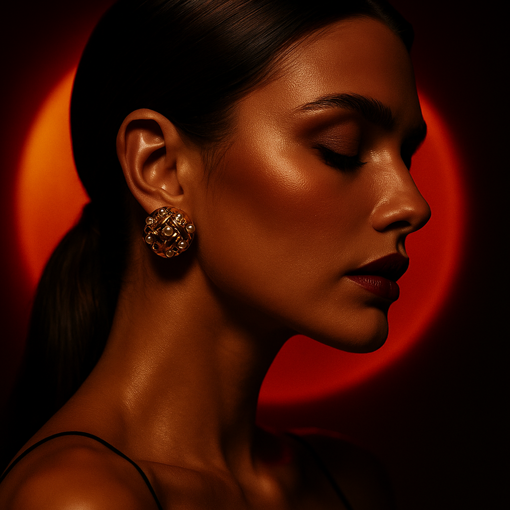 Block Pearl Stud Earring