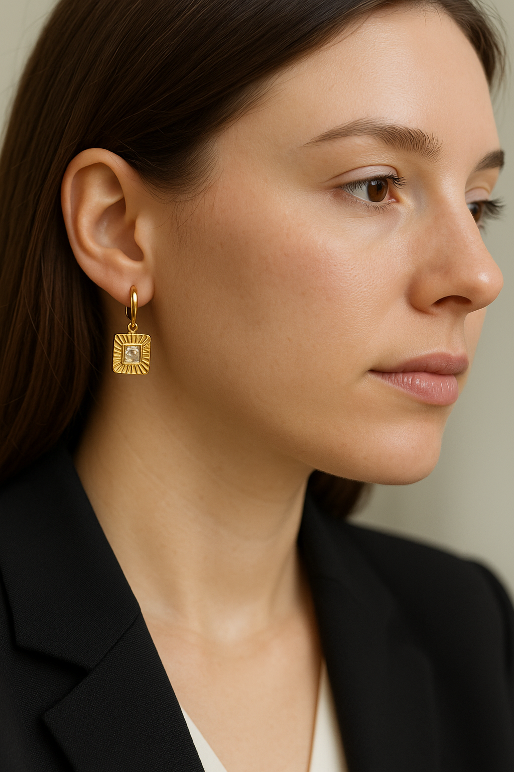 Gilded Square Earring