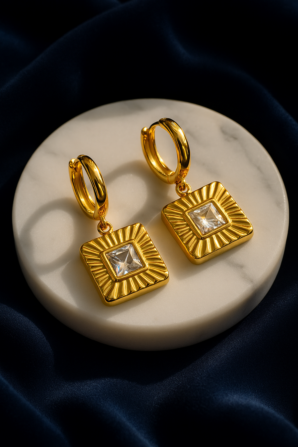 Gilded Square Earring