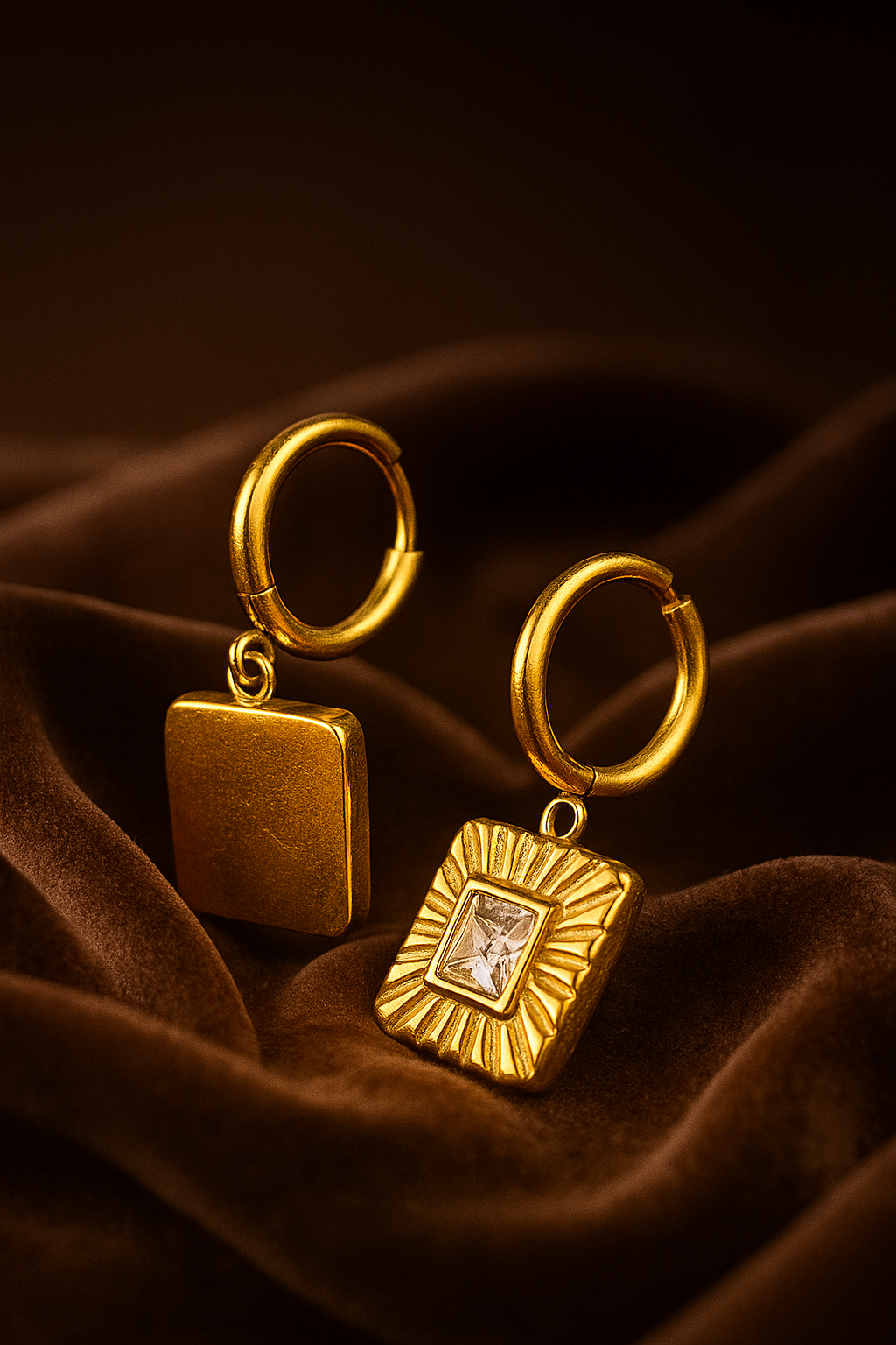 Gilded Square Earring