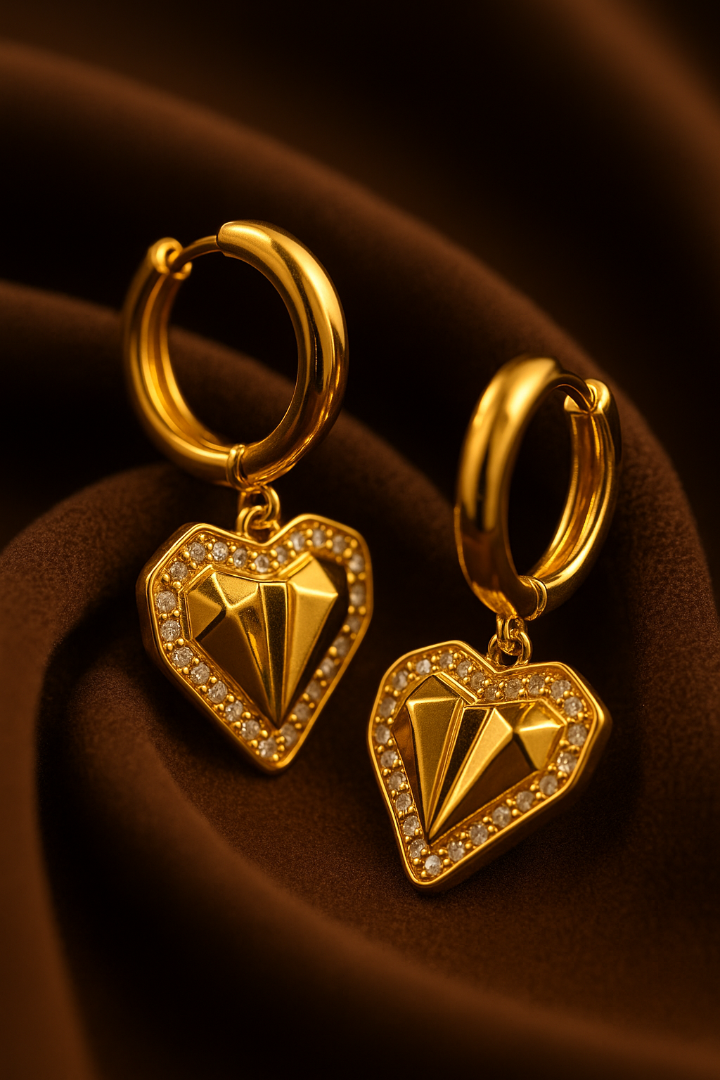 Golden Heart Affection Earring
