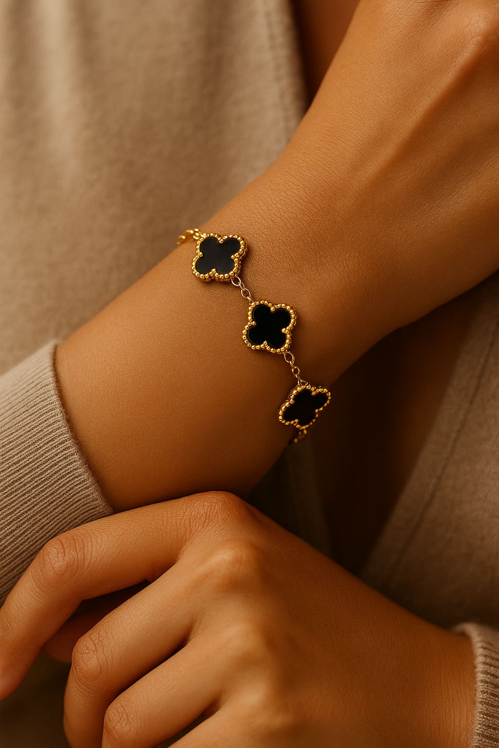 Black Flower Bracelet