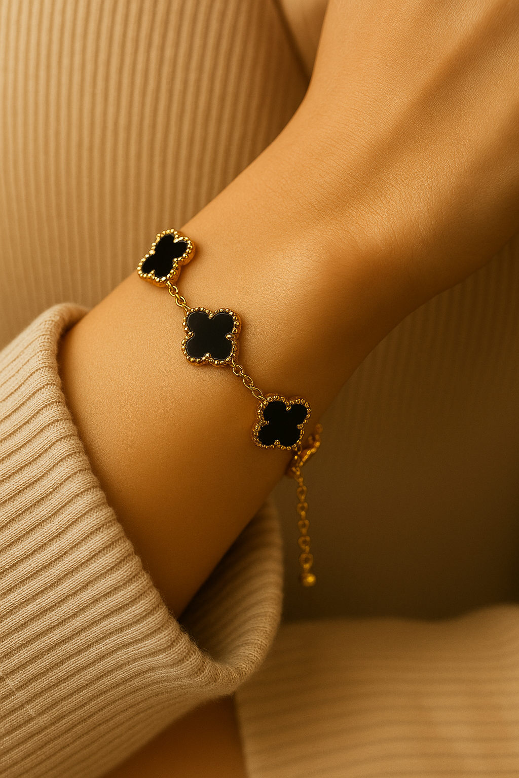 Black Flower Bracelet