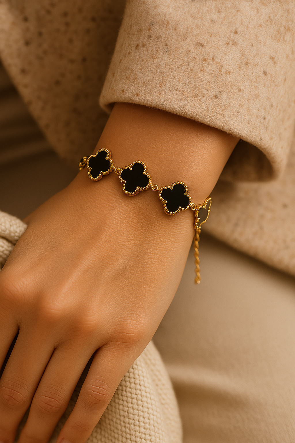Black Flower Bracelet