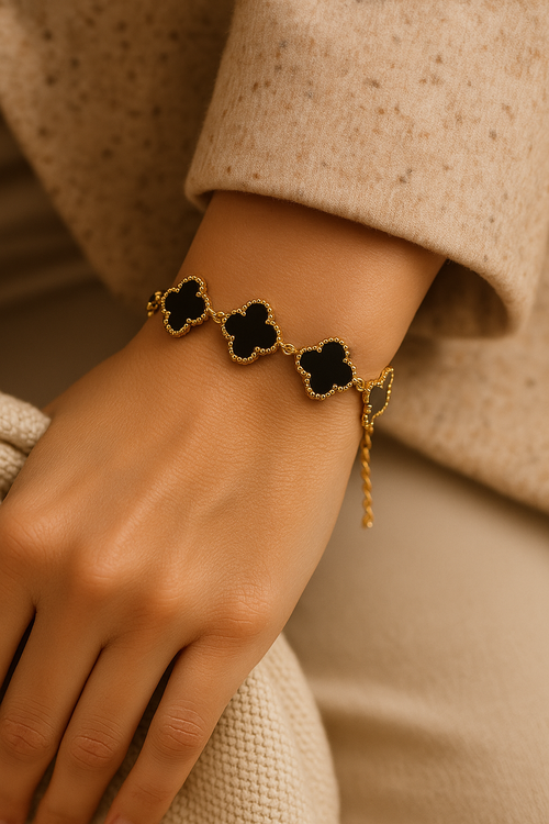 Black Flower Bracelet