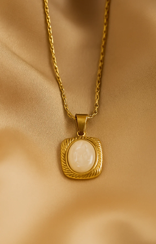 Square Moonstone Necklace
