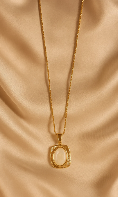 Square Moonstone Necklace