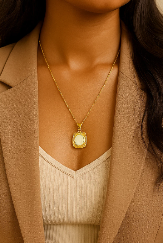 Square Moonstone Necklace