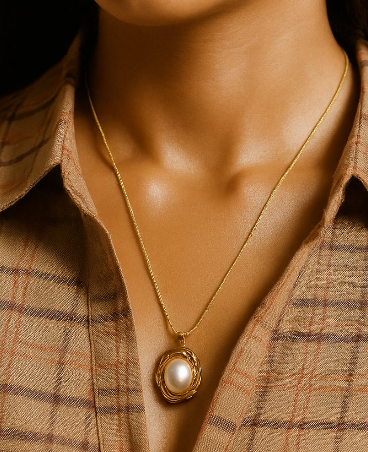 Ivory Edge Golden Necklace