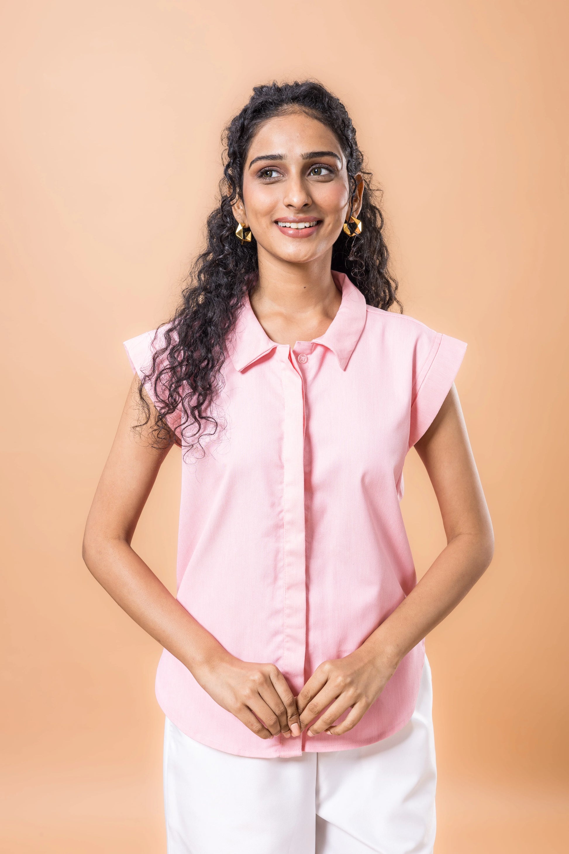 Cotton Denim Bubblegum pink top