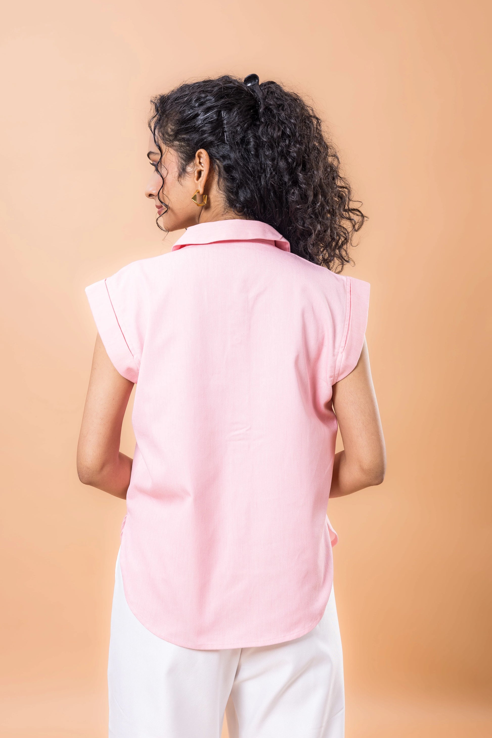 Cotton Denim Bubblegum pink top