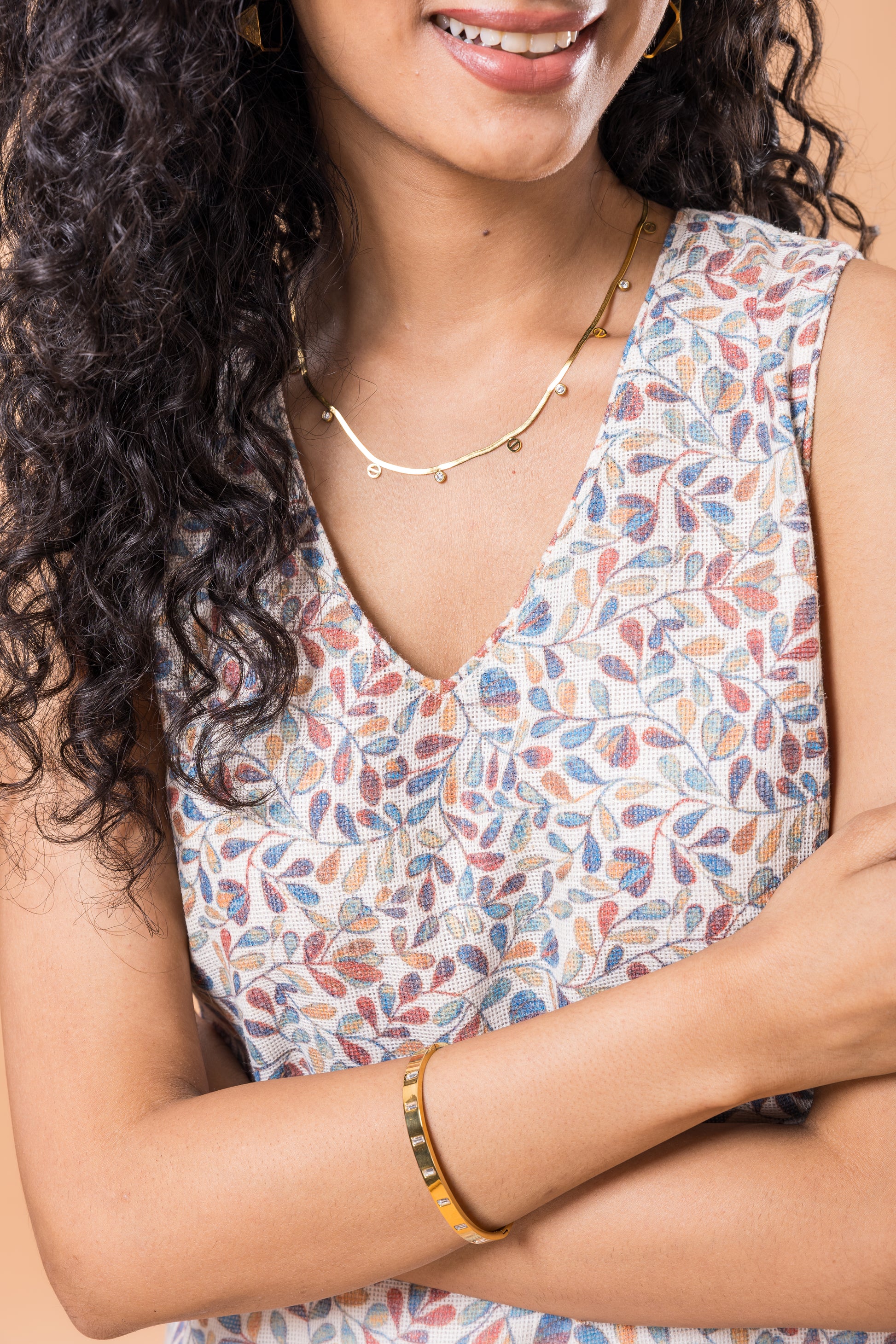 Linen Multicolor abstract print kurta pant set