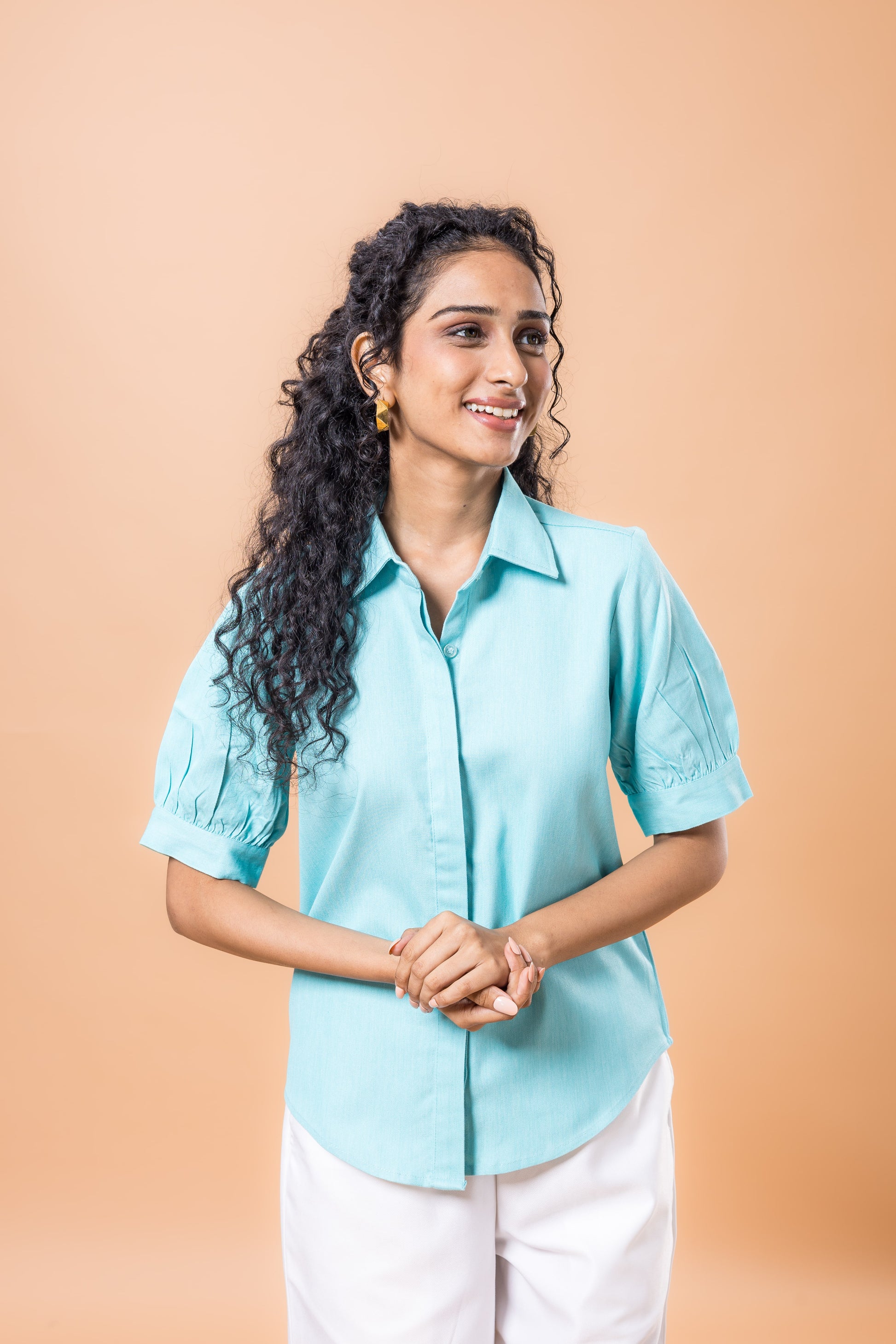 Cotton Denim Valley Green top