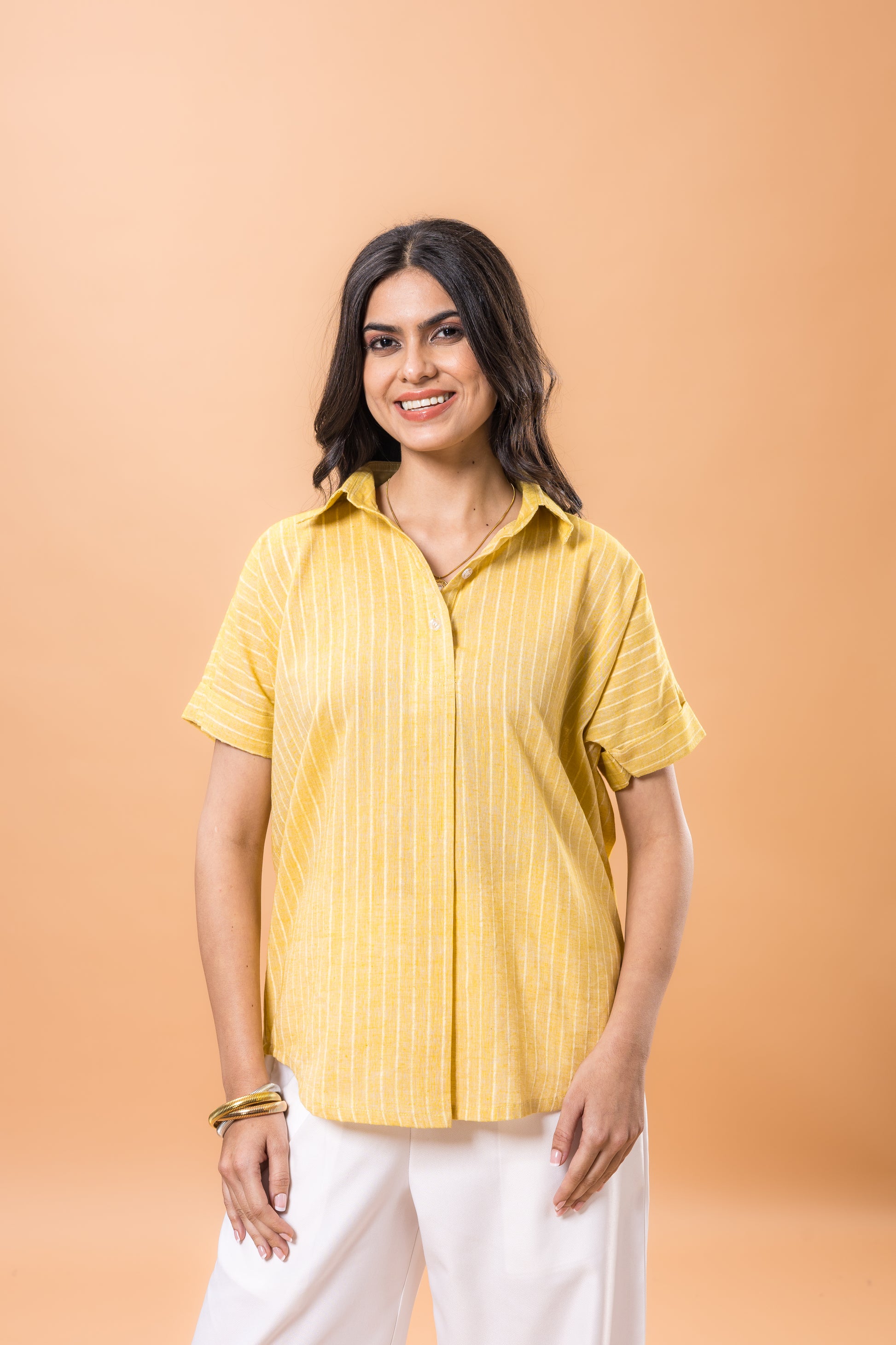 Pure Cotton Amber soft striped top