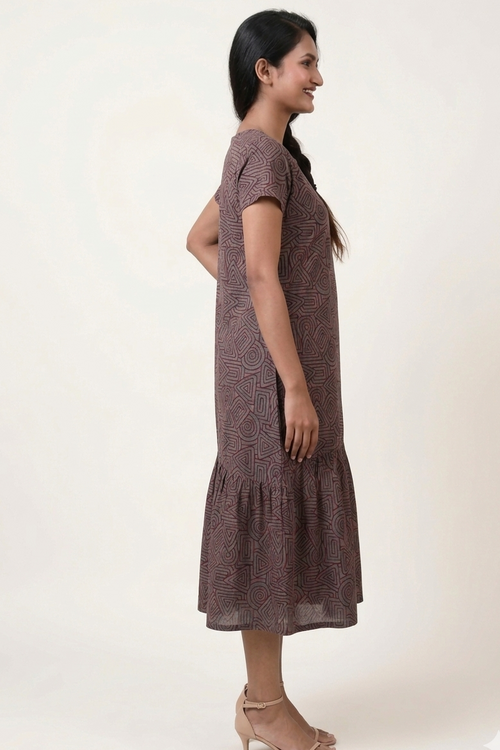 Abstract Block Print Dress
