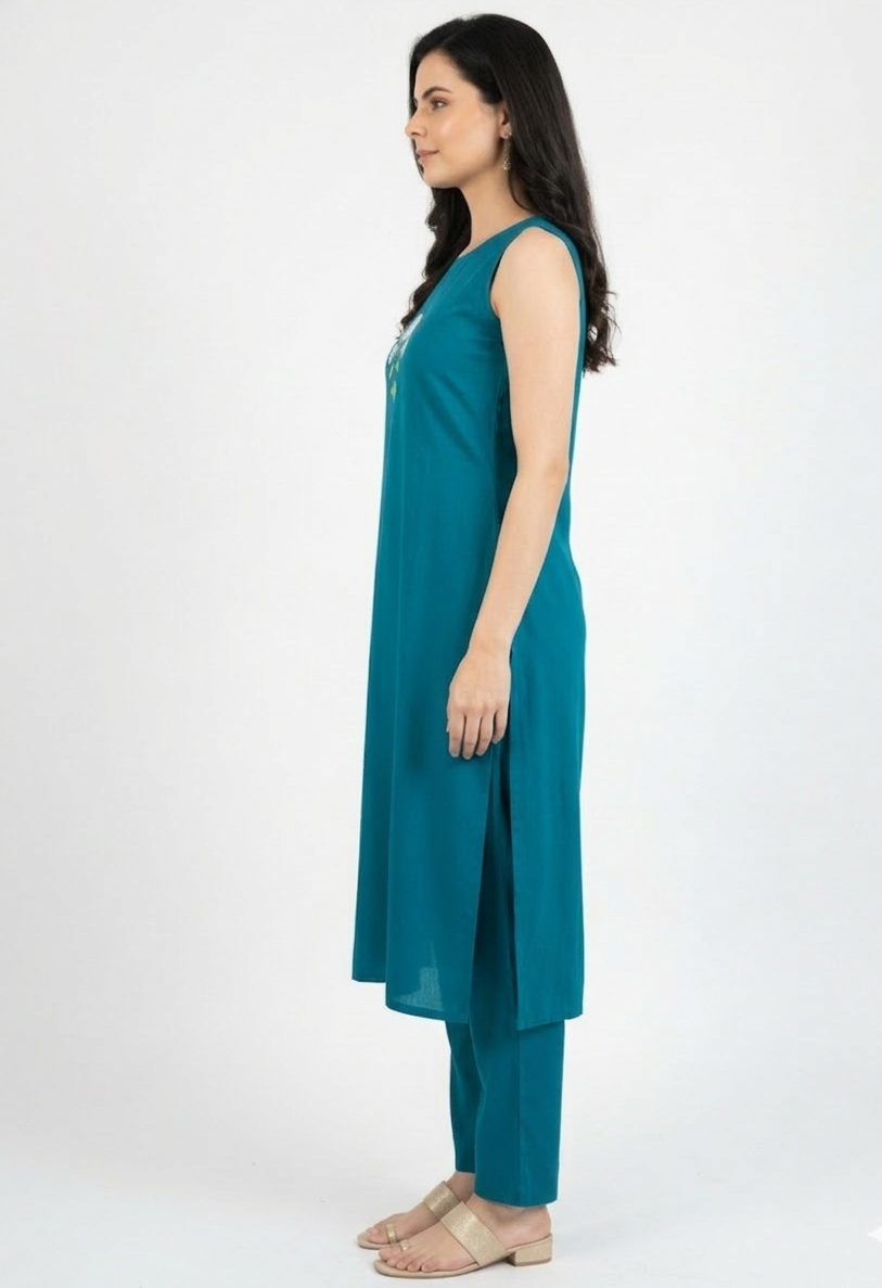 Firozi Handloom Embroidery Kurta Set
