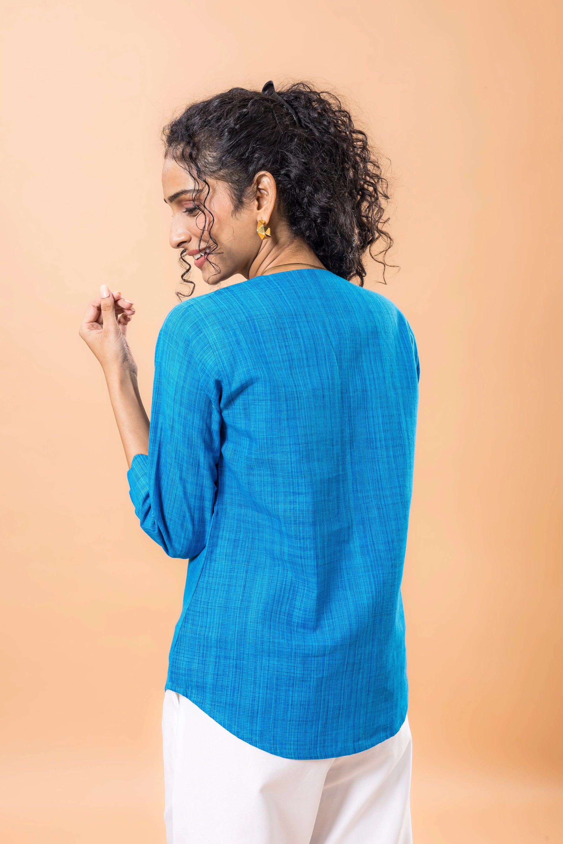 Pure Cotton Power blue bubble top