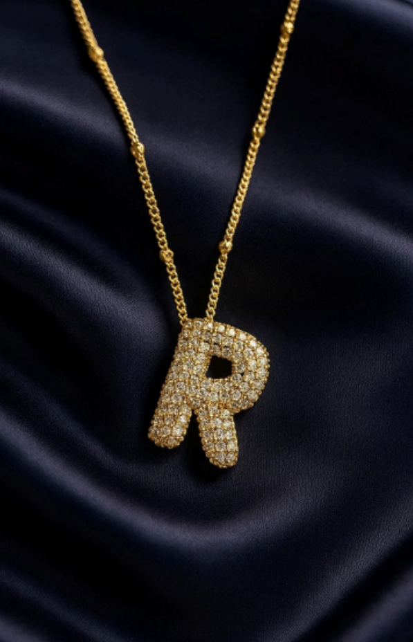 Radiant R Pendant Necklace