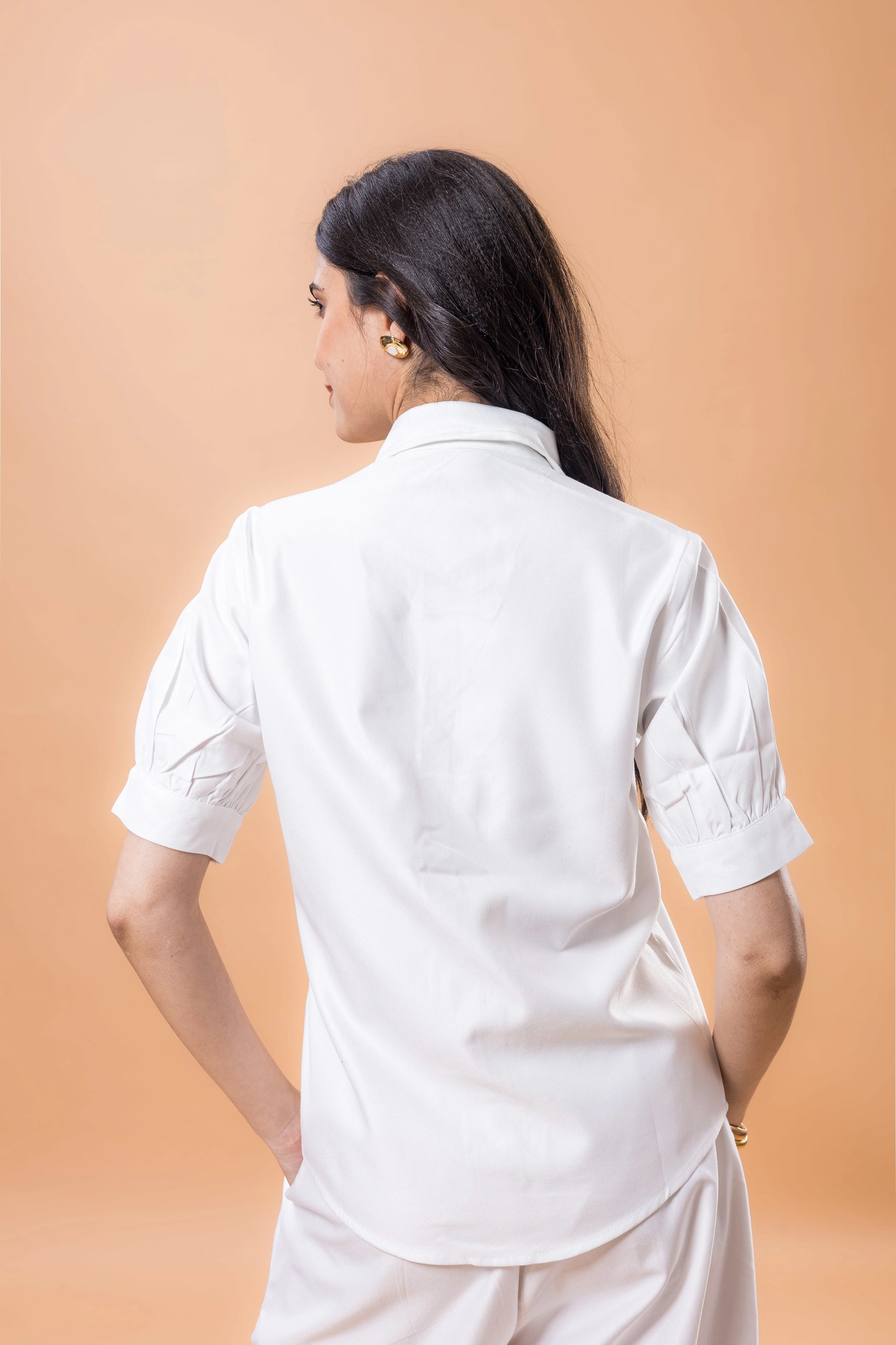 Cotton Denim Snow white top