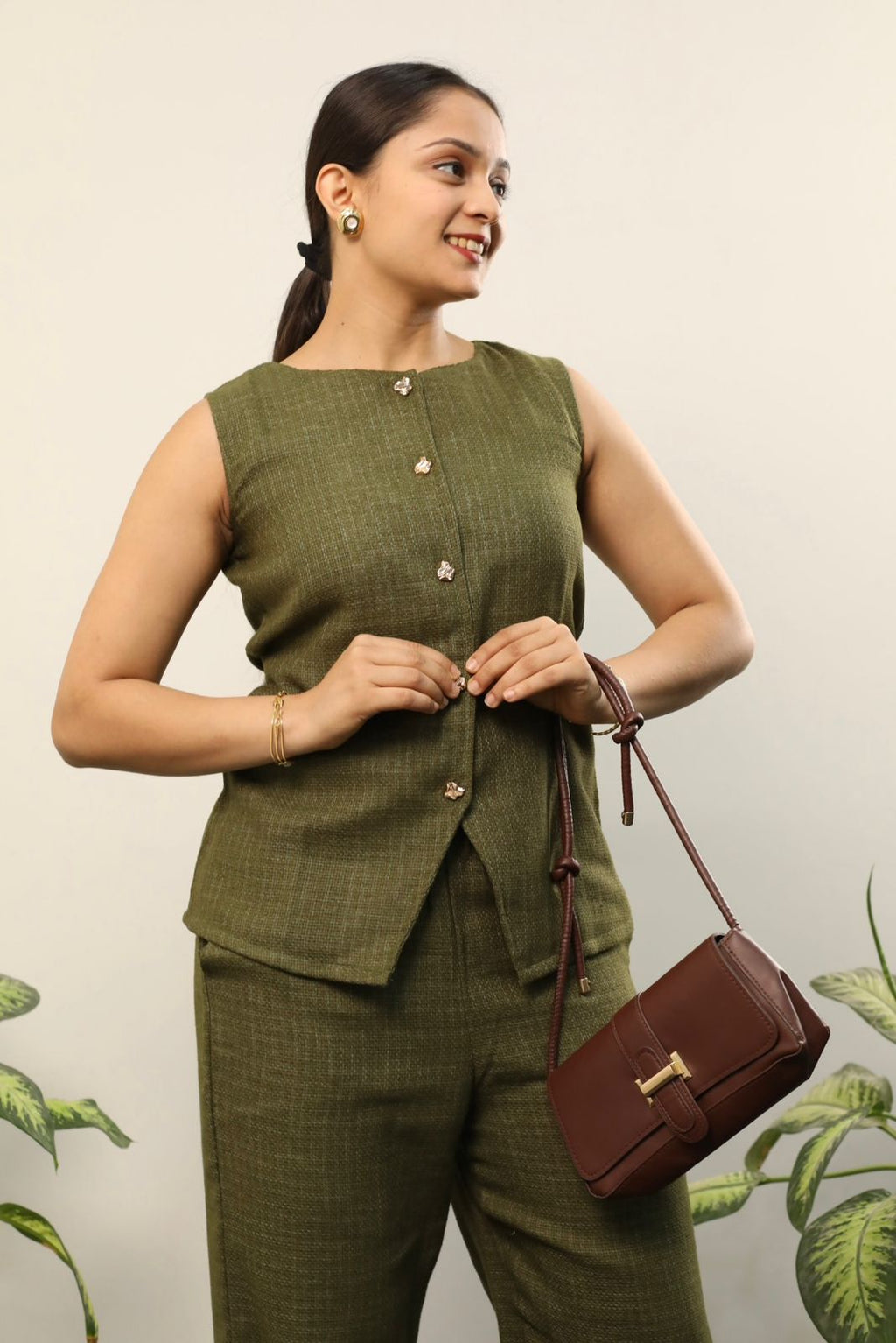 Forest Green Checkered Coord Set